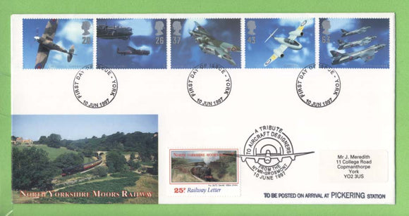 G.B. 1997 Architects of the Air, NYMR Letter Fee First Day Cover, York