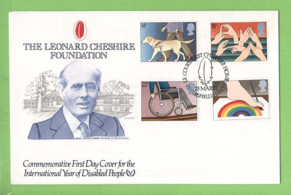 G.B. 1981 Year of Disabled set on Leonard Cheshire official First Day Cover, Petersfield