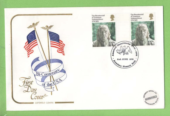 G.B. 1976 American Bicentennial G/P on Cotswold First Day Cover, American Museum Bath