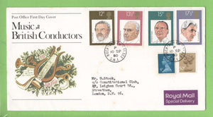 G.B. 1980 British Conductors set on Post Office First Day Cover, Buckingham Palace cds