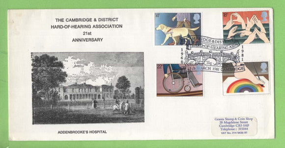 G.B. 1981 Year of Disabled set on official Cam. HHA First Day Cover, Cambridge