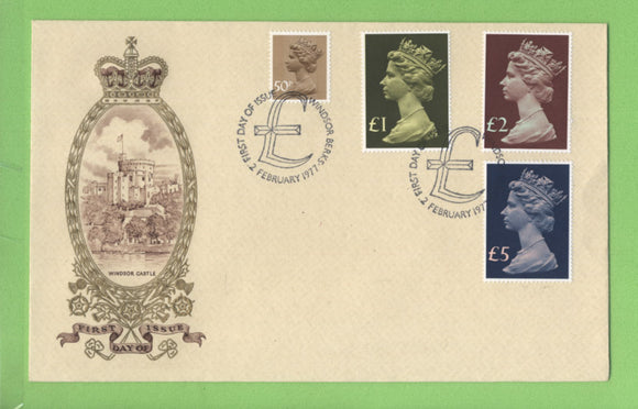 G.B. 1977 High value definitives + 50p on Philart u/a First Day Cover, Windsor