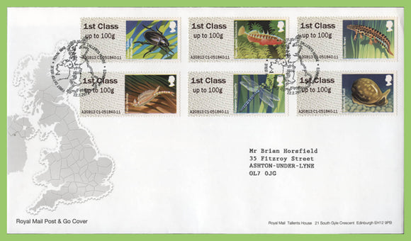 G.B. 2013 Post & Go Pigs set on Royal Mail First Day Cover, Tallents House