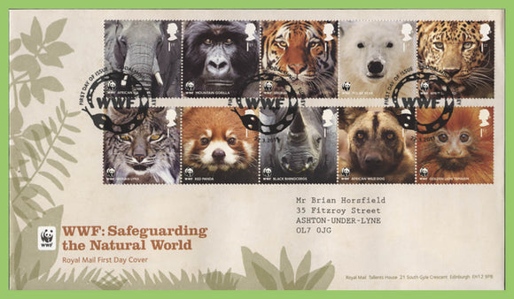 G.B. 2011 WWF Natural World set on Royal Mail First Day Cover, Godalming