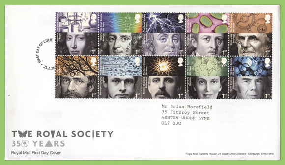 G.B. 2010 Royal Society set Royal Mail First Day Cover, London SW1