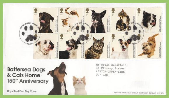 G.B. 2010 Battersea Dogs & Cats set Royal Mail First Day Cover, London SW8