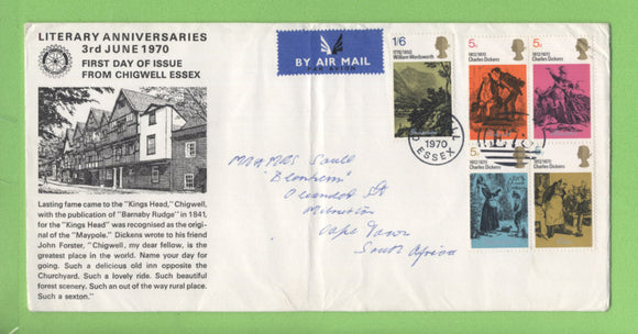 G.B. 1970 Literary Anniversary on Rotary International First Day Cover, Chigwell