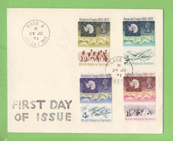 British Antarctic Territory 1971 Antarctic Treaty set First Day Cover, Base Z