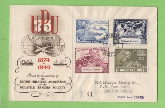 Swaziland 1949 KGVI U.P.U. set on illustrated First Day Cover