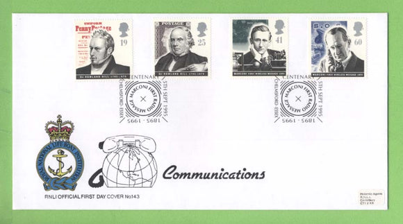 G.B. 1985 Communications set on official RNLI First Day Cover, Chelmsford