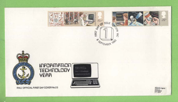 G.B. 1982 Information Technology set on RNLI oficial First Day Cover, London WC
