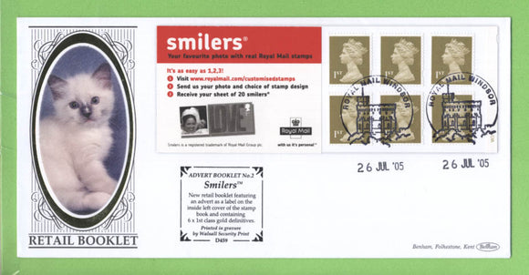G.B. 2005 Smilers Advert Booklet Benham First Day Cover