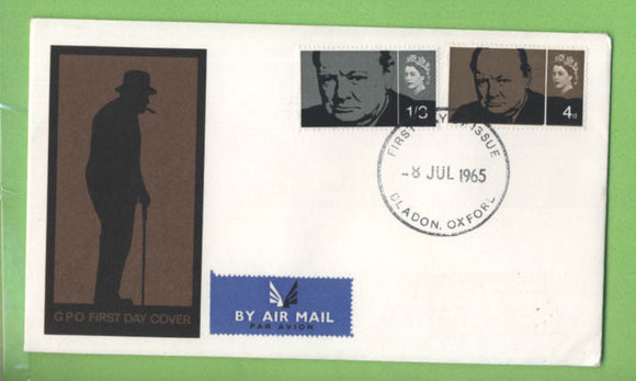 G.B. 1965 Churchill set on GPO First Day Cover, Bladon Oxford