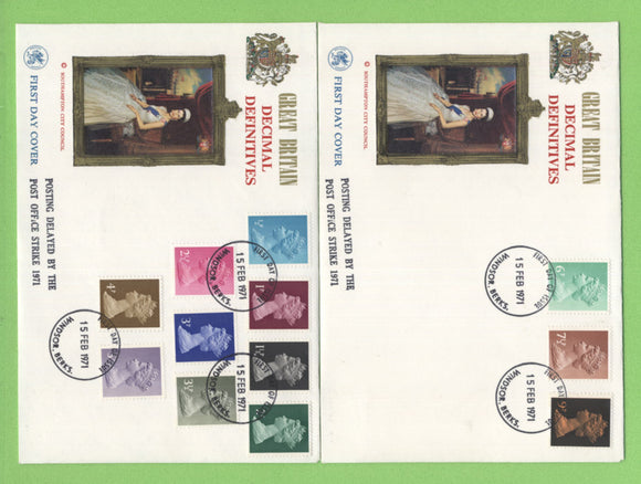 G.B. 1971 Definitives on two Wessex First Day Covers, Windsor