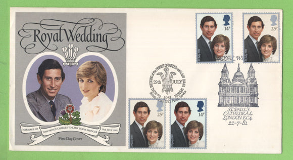 G.B. 1981 Royal Wedding double date PPS First Day Cover, St Pauls/BFPS1753