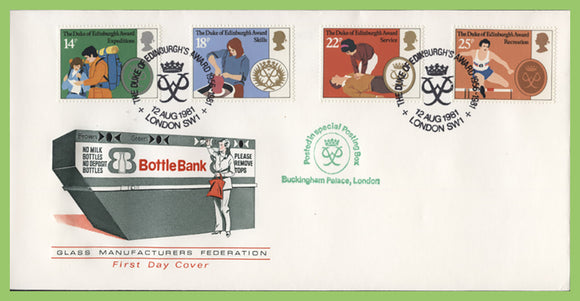 G.B. 1981 Duke of Edinburgh set on GMF Bottle Bank First Day Cover, London SW1