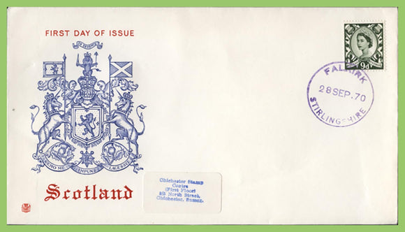 G.B. 1970 9d unwatermarked Scotland definitive First Day Cover, Stirling