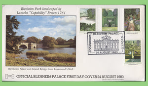 G.B. 1983 British Gardens official Havering First Day Cover, Blenheim Palace Woodstock