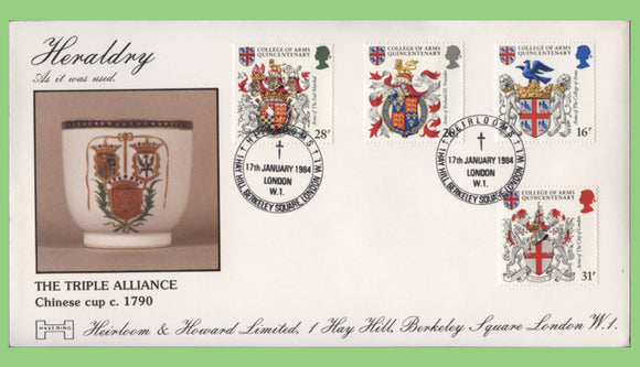 G.B. 1984 Heraldry set on Havering First Day Cover, Heirlooms. London W1