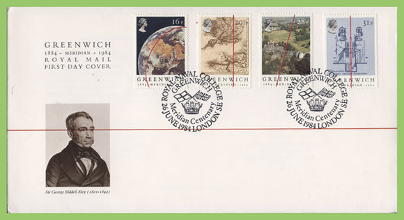 G.B. 1984 Greenwich Meridian set on Royal Mail First Day Cover, Greenwich