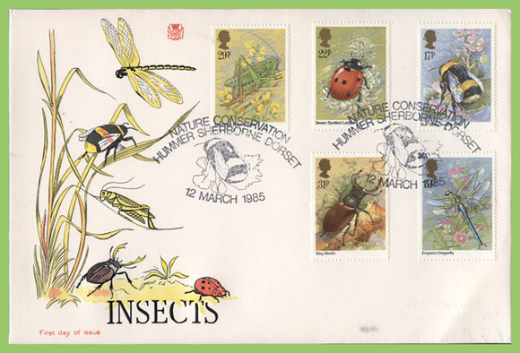 G.B. 1985 Insects set on Stuart First Day Cover, Sherborne Dorset
