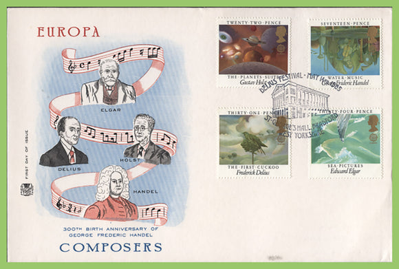 G.B. 1985 British Composers set on Stuart First Day Cover, Bradford, West Yorkshire