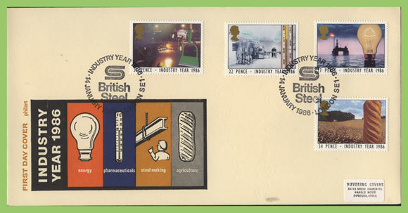 G.B. 1986 Industry Year set on Philart First Day Cover, British Steel, London SE1