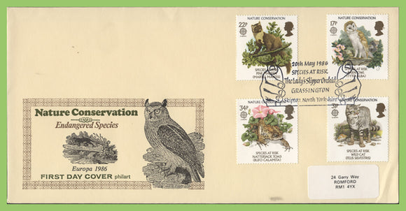 G.B. 1986 Nature Conservation set on Philart First Day Cover, Grassington. Skipton