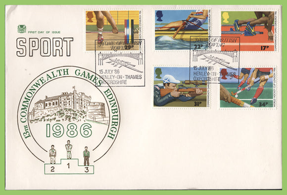 G.B. 1986 Commonwealth Games set on Stuart First Day Cover, Henly on Thames, Oxfordshire