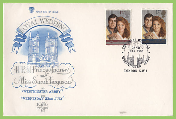 G.B. 1986 Royal Wedding set on Stuart First Day Cover, London SW1