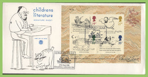 G.B. 1988 Edward Lear mini sheet on u/a Stuart First Day Cover, Stampex, London SW