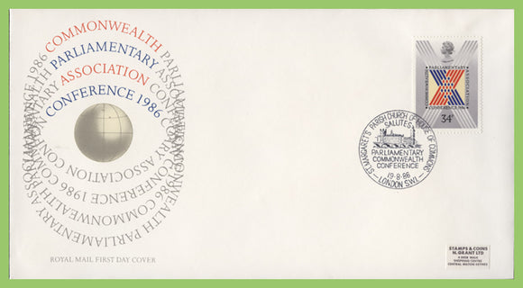 G.B. 1986 C/W Parliamentary Conference Royal Mail First Day Cover, London SW1
