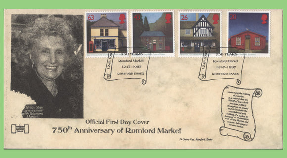 G.B. 1997 Old Post Offices set on Havering First Day Cover, Romford