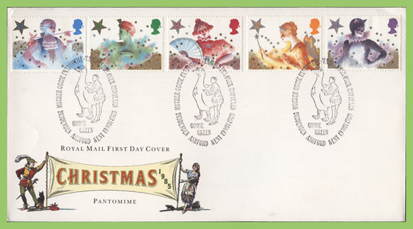 G,B. 1985 Christmas set on Royal Mail First Day Cover, Goose Green Ashford