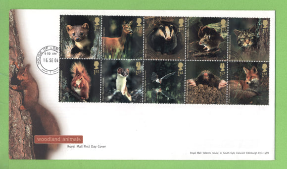 G.B. 2004 Woodland Animals set on Royal Mail u/a First Day Cover, House of Lords