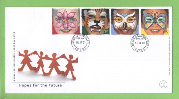 G.B. 2001 Hopes for the Future set on Royal Mail u/a First Day Cover, House of Lords
