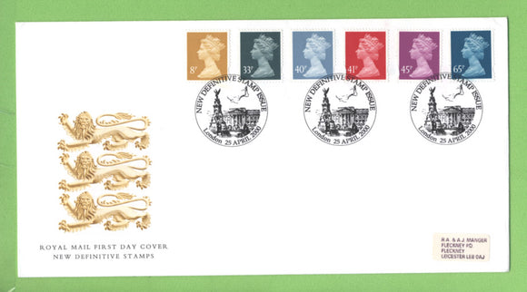 G.B. 2000 six definitives on Royal Mail First Day Cover, London