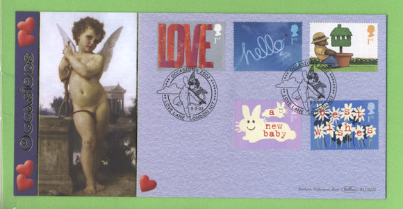 G.B. 2002 Occasions set on Benham First Day Cover, Love Lane, London