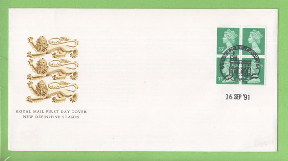 G.B. 1991 £1.32p Booklet Pane on Royal Mail First Day Cover, Windsor