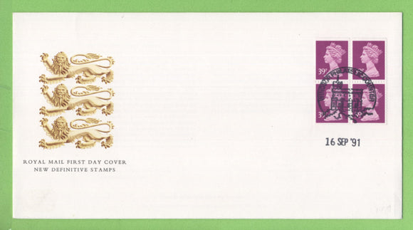 G.B. 1991 £1.56p Booklet Pane on Royal Mail First Day Cover, Windsor