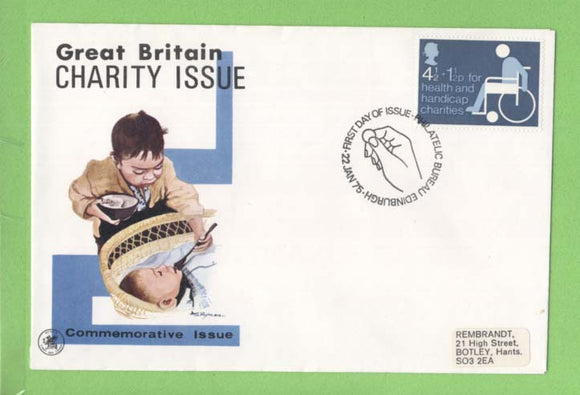 G.B. 1975 Charity Issue on Wessex First Day Cover, Bureau