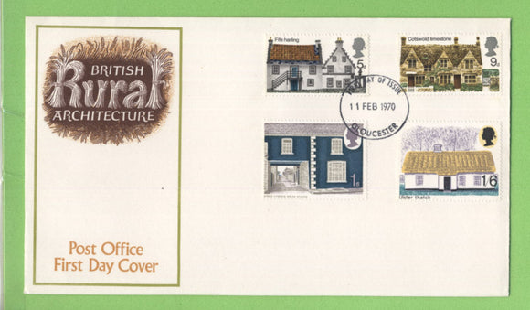 G.B. 1970 Rural Architecture set on u/a Post Ofice First Day Cover, Aberaeron