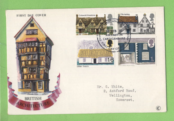 G.B. 1970 Rural Architecture set on Connoisseur First Day Cover, Aberaeron