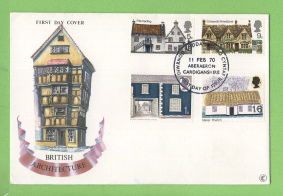 G.B. 1970 Rural Architecture set on u/a Connoisseur First Day Cover, Aberaeron