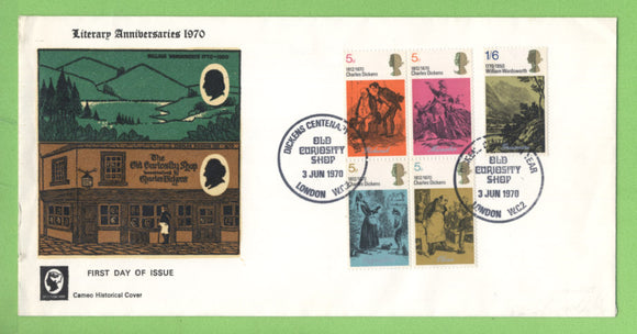 G.B. 1970 Literary Anniversaries set on Cameo u/a First Day Cover, Old Curiosity Shop