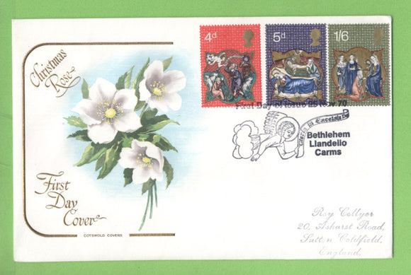 G.B. 1970 Christmas set on Cotswold First Day Cover, Bethlehem