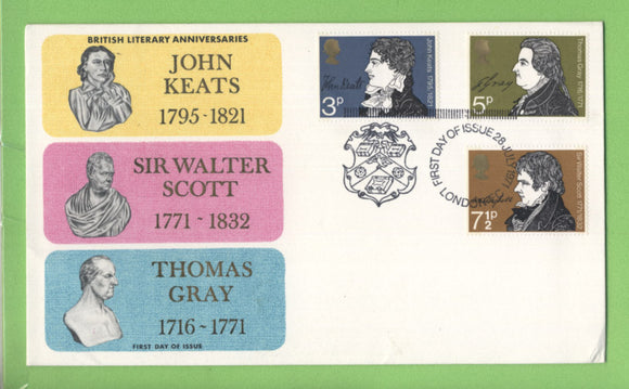 G.B. 1971 Literary Anniversaries set on Thames Covers Ltd. First Day Cover, London EC