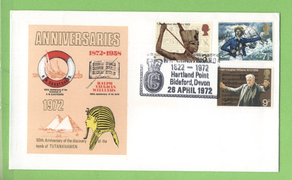 G.B. 1972 Anniversaries set on Thames Covers First Day Cover, H.M. Coastguard, Hartland Point