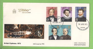 G.B. 1973 British Explorers set on Abbey First Day Cover, Denbigh