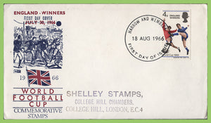 G.B. 1966 Football World Cup Winners on Philart First Day Cover, Harrow and Wembley